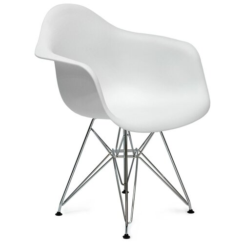 Кресло Barneo N-14-14 SteelMold белый металлические ножки, Eames style