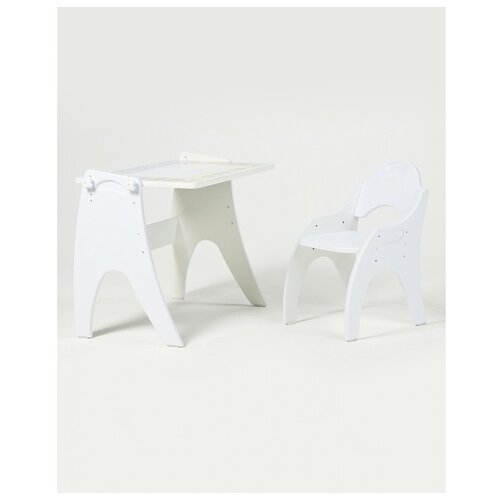 Комплект парта + стул Тех Кидс Буквы - Цифры, стол + стул 61x45 см белый матовый