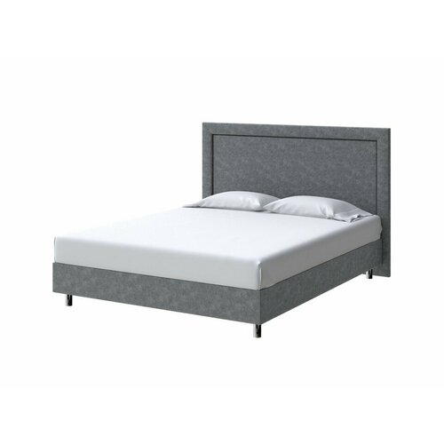 PROxSON Кровать London Boxspring Standart (Ткань: Велюр Gratta 4 Серый космос) 160x200