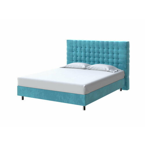 PROxSON Кровать Tallinn Boxspring Standart (Ткань: Велюр Лофти Лазурь) 140x200