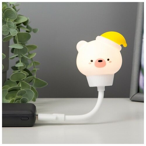 Подсветка для клавиатуры "Мишка" LED ночник USB белый 6.8х6х19 см