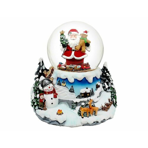 Музыкальный снежный шар лучшие подарки от санты, LED-огни (смена цветов), динамика, 20 см, Sigro