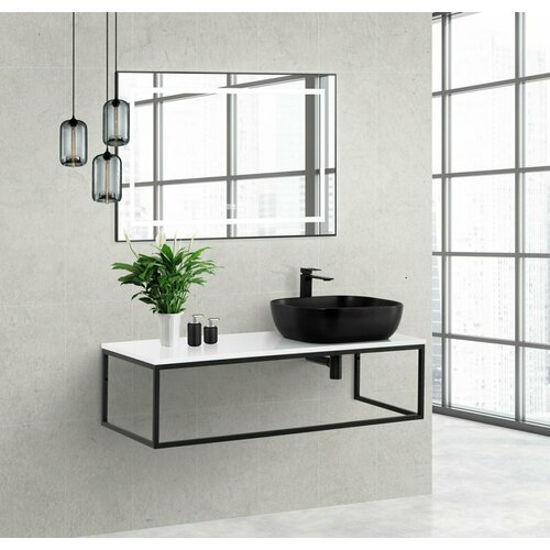 Консоль с раковиной BelBagno EK-120-ST-AS столешница Bianco Opaco