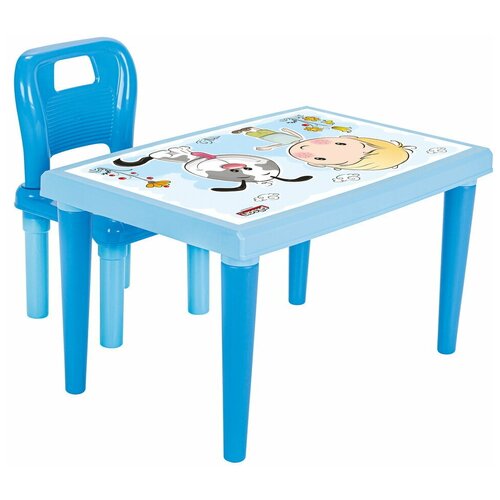 Набор Pilsan Столик+1 стульчик Blue/Голубой