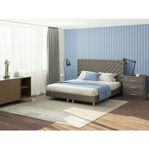 PROxSON Кровать Paris Boxspring Lift (Ткань: Велюр Лофти Кофейный) 160x200